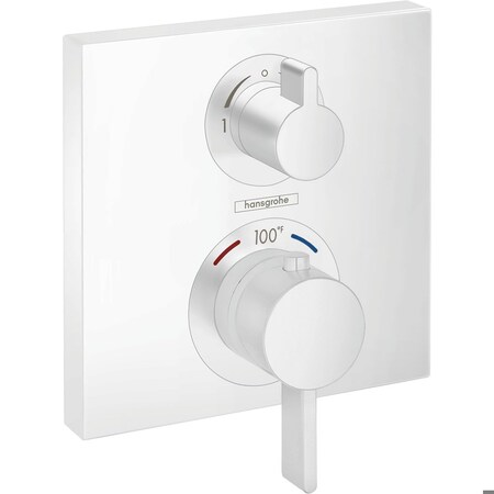 Ecostat Square Thermostatic Trim With Volume Control And Diverter In Matte White